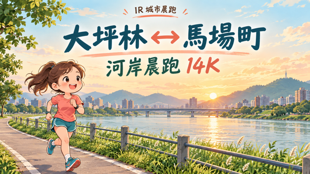 大坪林到馬場町晨跑路線｜約14公里河岸往返，附Strava地圖與交通準備